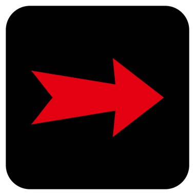 Ok sağ düz vektör simgesi kare