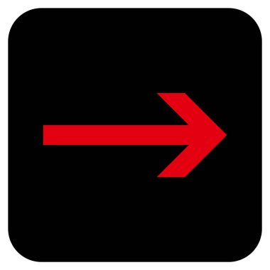 Ok sağ düz vektör simgesi kare