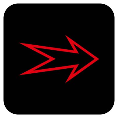 Ok sağ düz vektör simgesi kare