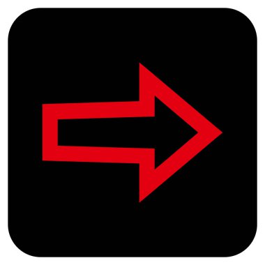 Ok sağ düz vektör simgesi kare