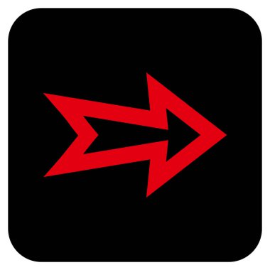 Ok sağ düz vektör simgesi kare