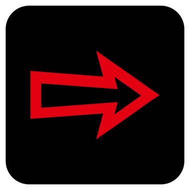 Ok sağ düz vektör simgesi kare