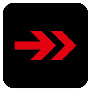 Ok sağ düz vektör simgesi kare