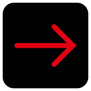 Ok sağ düz vektör simgesi kare