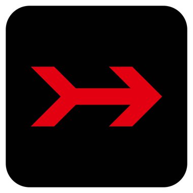 Ok sağ düz vektör simgesi kare