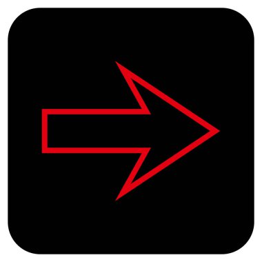 Ok sağ düz vektör simgesi kare