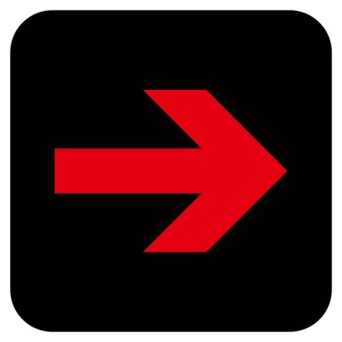 Ok sağ düz vektör simgesi kare