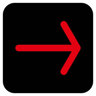 Ok sağ düz vektör simgesi kare