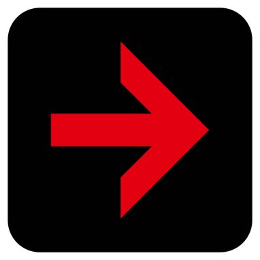 Ok sağ düz vektör simgesi kare