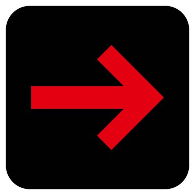 Ok sağ düz vektör simgesi kare