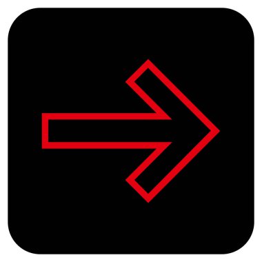 Ok sağ düz vektör simgesi kare