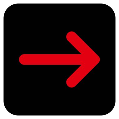 Ok sağ düz vektör simgesi kare