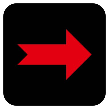 Ok sağ düz vektör simgesi kare