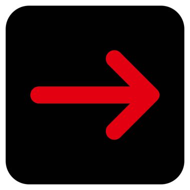 Ok sağ düz vektör simgesi kare