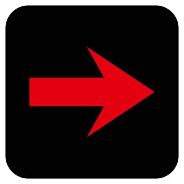 Ok sağ düz vektör simgesi kare