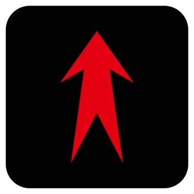 Düz yukarı ok vektör simgesi kare