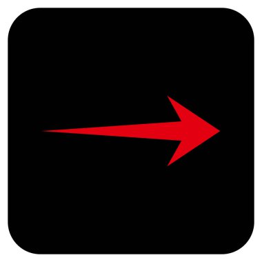 Ok sağ düz vektör simgesi kare