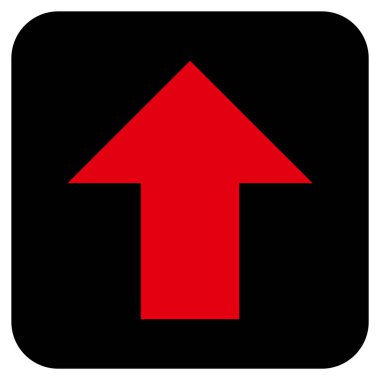 Düz yukarı ok vektör simgesi kare