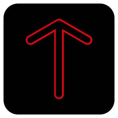 Düz yukarı ok vektör simgesi kare