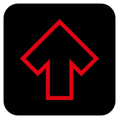 Düz yukarı ok vektör simgesi kare