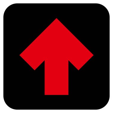 Düz yukarı ok vektör simgesi kare