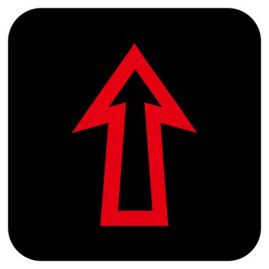 Düz yukarı ok vektör simgesi kare