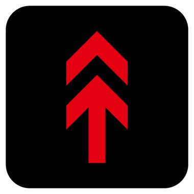 Düz yukarı ok vektör simgesi kare
