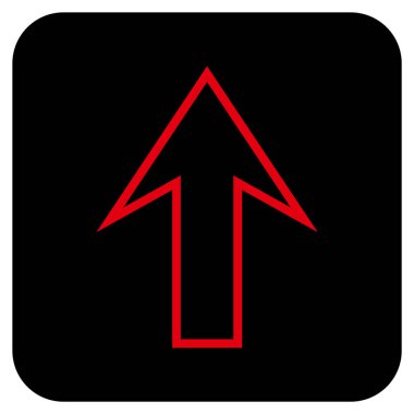 Düz yukarı ok vektör simgesi kare