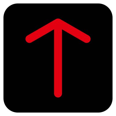 Düz yukarı ok vektör simgesi kare