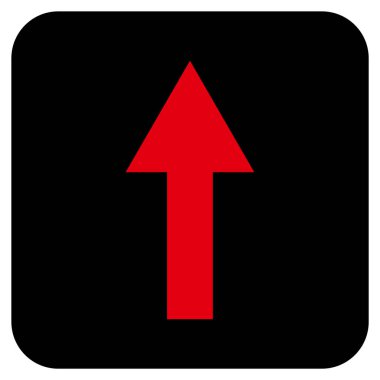 Düz yukarı ok vektör simgesi kare