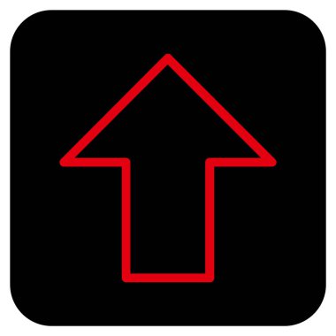 Düz yukarı ok vektör simgesi kare