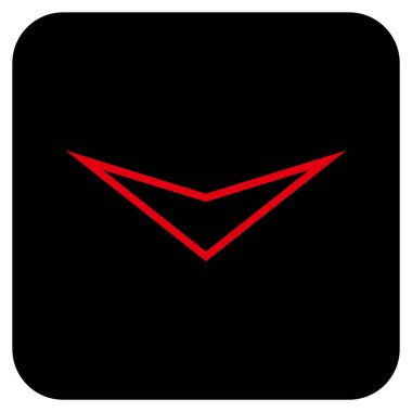 Vektör simge düz aşağı ok ucu kare