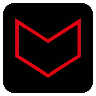 Vektör simge düz aşağı ok ucu kare