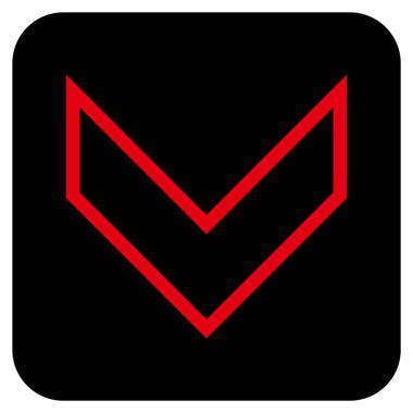 Vektör simge düz aşağı ok ucu kare