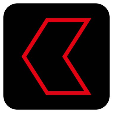 Vektör simge düz sol ok ucu kare