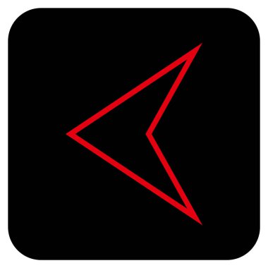 Vektör simge düz sol ok ucu kare