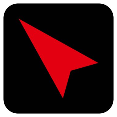 Ok ucu sol yukarı düz kare vektör simgesi