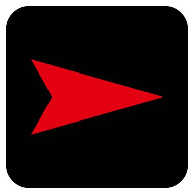 Ok ucu değil düz vektör simgesi kare