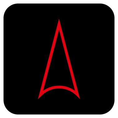 Vektör simge düz yukarı ok ucu kare