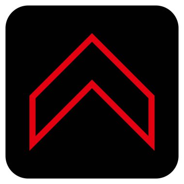 Vektör simge düz yukarı ok ucu kare