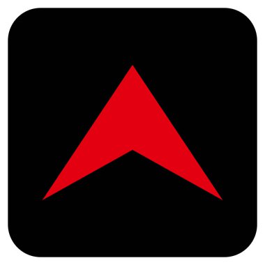 Vektör simge düz yukarı ok ucu kare