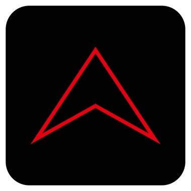 Vektör simge düz yukarı ok ucu kare