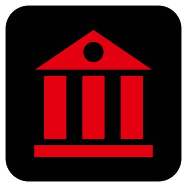 Banka Daire bina vektör simgesi kare