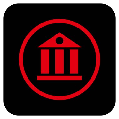 Banka Daire bina vektör simgesi kare