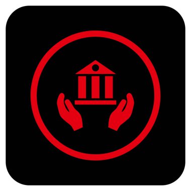 Vektör simge banka hizmet düz kare