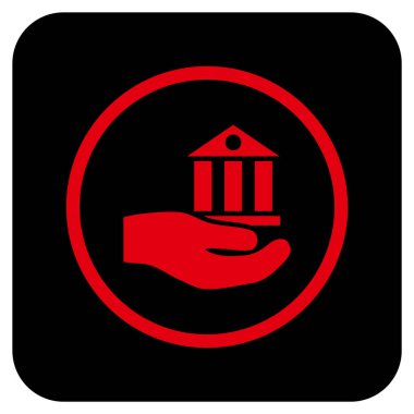 Vektör simge banka hizmet düz kare