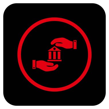 Vektör simge banka hizmet düz kare