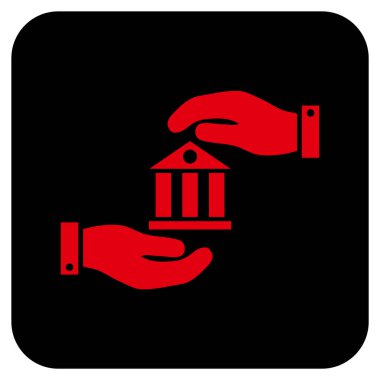 Vektör simge banka hizmet düz kare