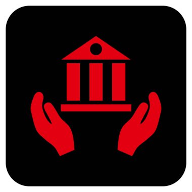 Vektör simge banka hizmet düz kare