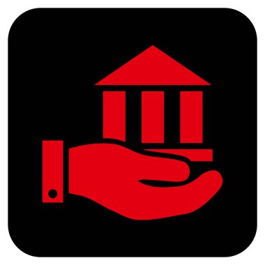 Vektör simge banka hizmet düz kare